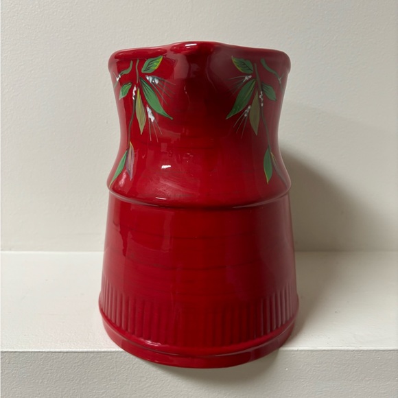 Tracy Porter 3 Qt. Jolly Ol' Snowy Sugar Plums Christmas Holiday Red Pitcher - Picture 3 of 6